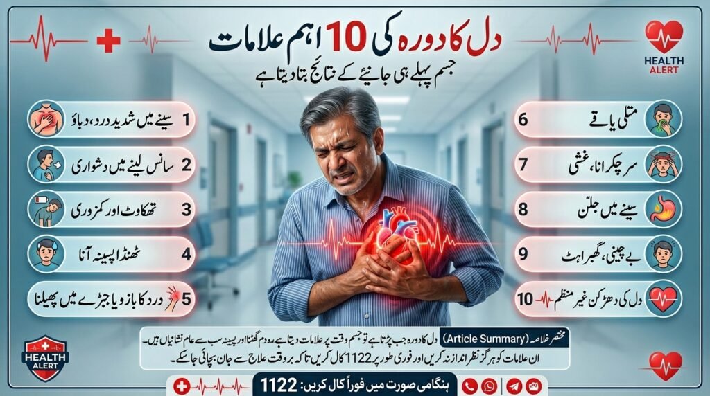 دل کا دورہ پڑنے کی علامات